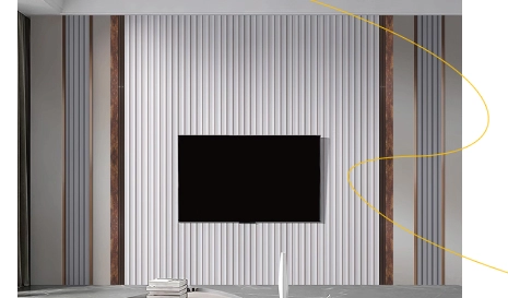 WPC ceiling panel with fluted design